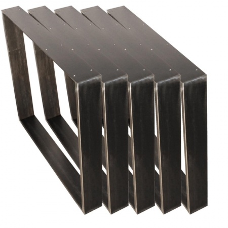 Tischkufe Industriedesign Tischgestell schwarz Rohstahl 70 x 73 Design 5 Stück