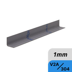Stainless steel angle from 1mm V2A-Blech edged and with visible side inside