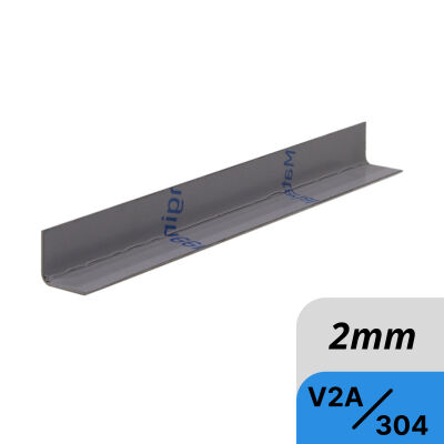 Angle en acier inoxydable bordé de 2mm V2A feuille et côté visible à lintérieur
