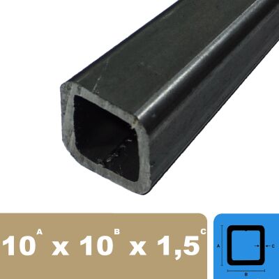 10 x 10 x 1,5 de 1000 - 2000 mm Tube carré, carré Acier tuyau profilé Pipe