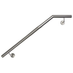 Stainless steel handrail, angled V2A Staircase handrail, polished  linke Wand 33,7 oben leicht gewölbt 2501-3000