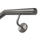 Stainless steel handrail, angled V2A Staircase handrail, polished  linke Wand 33,7 oben leicht gewölbt 2501-3000