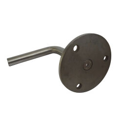 Stainless steel handrail support with screw-on plate for...