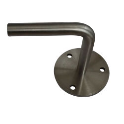 Stainless steel handrail support with screw-on plate for welding