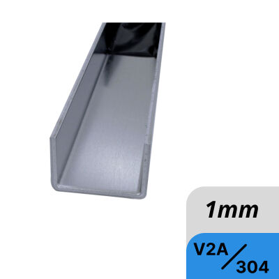 de acero inoxidable U-profile de 1mm de acero inoxidable doblado en el tamaño deseado y con lado visible dentro