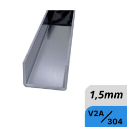 Acero inoxidable U-profile de acero inoxidable de 1,5 mm...