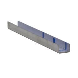 Stainless steel U-profile from 3mm stainless steel sheet bent on desired size and with visible side inside