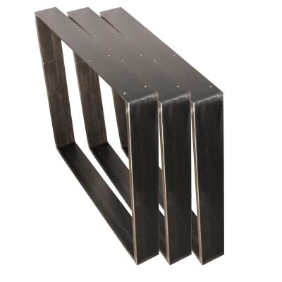 Tischkufe Industriedesign Tischgestell schwarz Rohstahl 70 x 73 Design 3 Stück