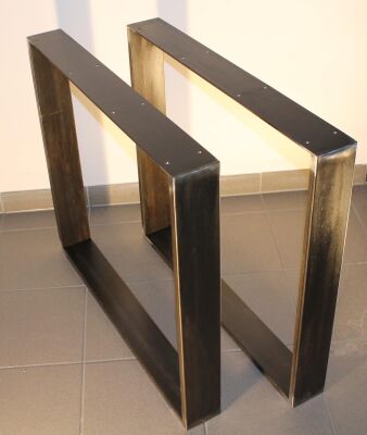 rapa mensalis table legs table frame raw steel clear lacquer 80x73 design table runners | 2 pieces