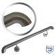 Stainless Steel Handrail Grade 304 polished grain 240 33,7 / 1,3268 Ø 600 - 2 Brackets End scroll flat 90°