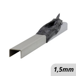 U-profile of 1.5mm aluminum sheet bent with visible side outside