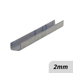 U-profile of 2mm aluminum sheet bent with side view inside