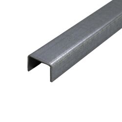Galvanized U-profile made of 1mm galvanized steel sheet edged to customer size