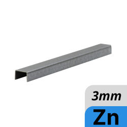 Galvanized U-profile made of 3mm galvanized steel sheet edged to customer size