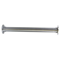 Stainless steel coat rod made to measure Ø 33.7 mm slip-on flange with grub screw 200 mm - 2000 mm