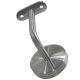 Stainless steel handrail support with screw-on plate incl. cover rosette curved