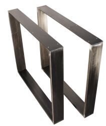 rapa mensalis Industrial design Cadre de table avec banc noir Acier brut 80 x 73