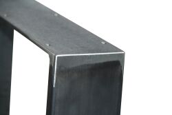 rapa mensalis Industrial design Cadre de table avec banc noir Acier brut 80 x 73