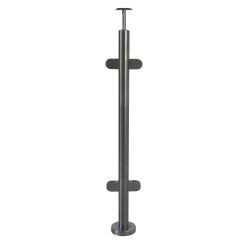 Stainless steel railing posts for glass infill