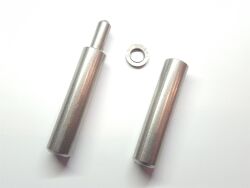 Drop profile hinges to weld fixed pin in stainless steel