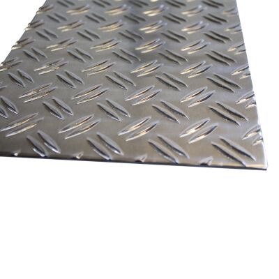 Chapa gofrada de aluminio Placa estriada de doble barra 1,5 / 2 mm 100mm x 100mm 1 