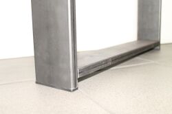 Disegno industriale Struttura del tavolo Piste da tavola nero Acciaio grezzo 60 x 70