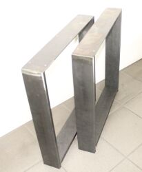 Diseño industrial Marco de mesa Correderas de mesa negro Acero bruto 60 x 70