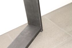 Diseño industrial Marco de mesa Correderas de mesa negro Acero bruto 80 x 70