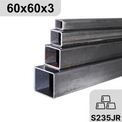 60x60x3 mm Stahlrohr Vierkantrohr mit Gehrung möglich