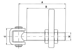Regulating hinge for opening 180° 12 mm