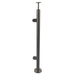 Stainless steel railing posts for glass infill Floor mounting End post right 900mm 8mm