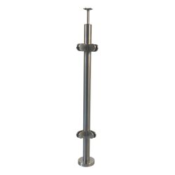 Stainless steel railing posts for glass infill Floor mounting Corner post 900mm 8mm