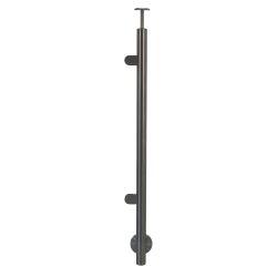 Stainless steel railing posts for glass infill Wall mounting End post right 1100mm 8mm