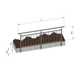 I-Form Stainless Steel Bar Railing Railing Set Seitenmontage 1000mm