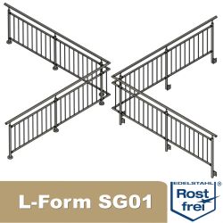 L-shape Stainless Steel Bar Railing Railing Set Premium...
