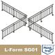L-shape Stainless Steel Bar Railing Railing Set Premium Type SG01L