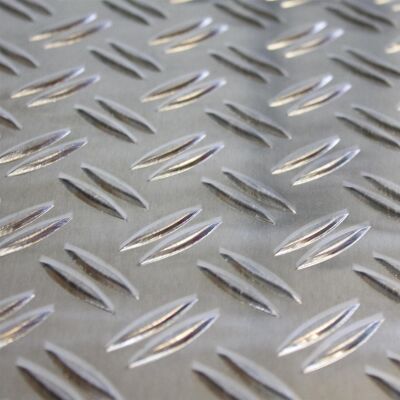 Aluminium Riffelblechplatte zuschnitt 1,5/2,0 mm 1000 mm Lang Duett Tränenblech 