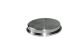Embout plat avec molette Acier inoxydable V2A poli Matériau plein pour tube rond Ø42,4 mm