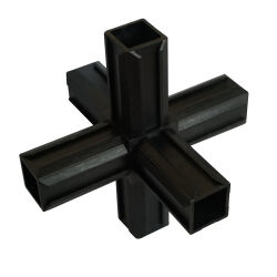 Connector for 30x30mm square tubes
 Cross with two holders