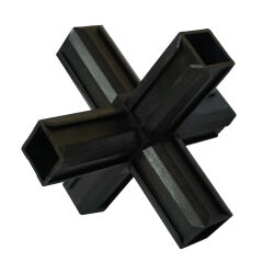 Verbindungsstück für 30x30mm Quadratrohre Kreuz mit zwei Haltern