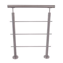 Stainless Steel Railing Railing - Set Type RG01 Floor mounting with cover rosette 3 Stück