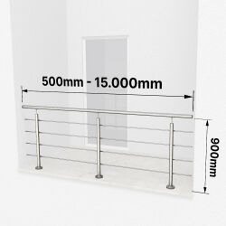 RG01 - Stainless steel railing with 4 filling rods