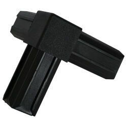 Connector voor vierkante buizen 30x30mm
 Stekker 90° met houder