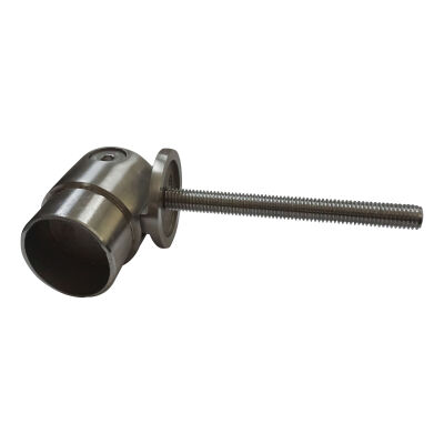Joint connector adjustable +/- 90° as wall fastening V2A ground for 42.4x2mm handrails