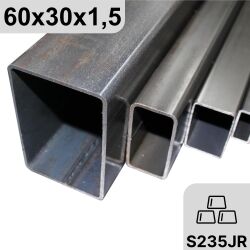60x30x1,5 mm Rechteckrohr Vierkantrohr Stahl Profilrohr...