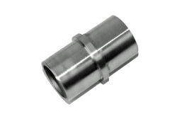 Pipe connector 33.7 x 2 mm straight stainless steel V2A, ground for pipe