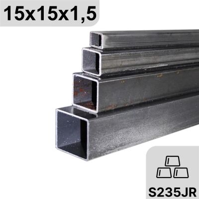 15x15x1,5 mm Vierkantrohr Rechteckrohr Stahl Profilrohr Stahlrohr bis 6000 mm