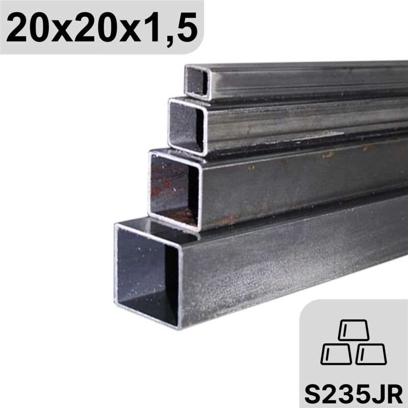 20x20x1,5-1300 mm Vierkantrohr Quadratrohr Stahl Profilrohr Stahlrohr