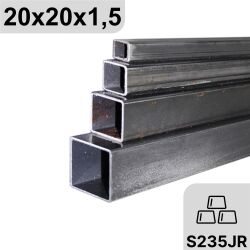 20x20x1.5 mm Tuyau en acier Tuyau carré possible