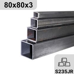 80x80x3 mm Stahlrohr Vierkantrohr mit Gehrung möglich